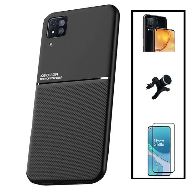 Kit Capa Magnetic Lux + 5D Full Cover + Película de Câmara + Suporte Magnético de Carro Reforçado para Huawei P40 Lite