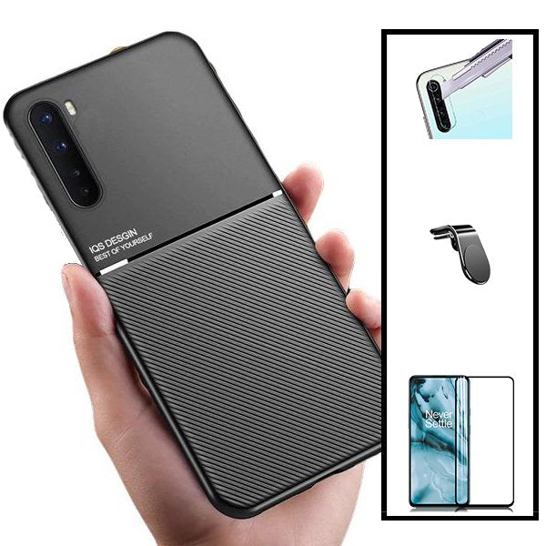 Kit Capa Magnetic Lux + 5D Full Cover + Película de Câmara + Suporte Magnético L Safe Driving para Realme 6 Pro