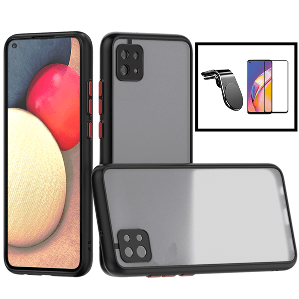 Kit Capa Anti Choque Camera Protection + Película 5D Full Cover + Suporte Magnético L Safe Driving Carro para Xiaomi Mi 11 Lite 5G NE - Preto