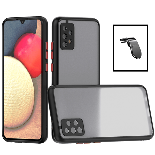 Kit Capa Anti Choque Camera Protection + Suporte Magnético L Safe Driving Carro para Samsung Galaxy A32 5G - Preto