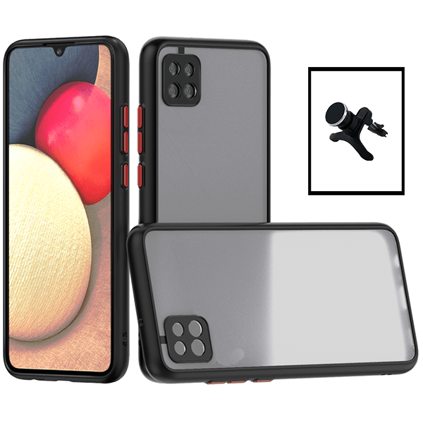Kit Capa Anti Choque Camera Protection + Suporte Magnético Reforçado de Carro para Samsung Galaxy M22 - Preto