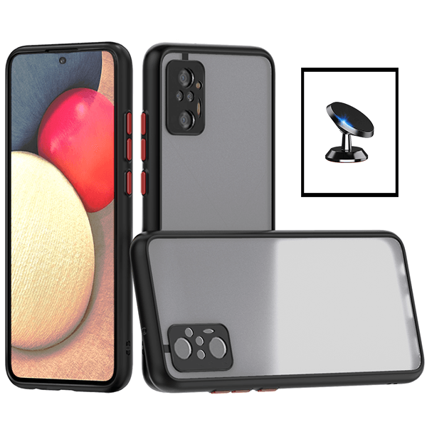 Kit Capa Anti Choque Camera Protection + Suporte Magnético de Carro para Xiaomi Redmi Note 10 Pro+ - Preto