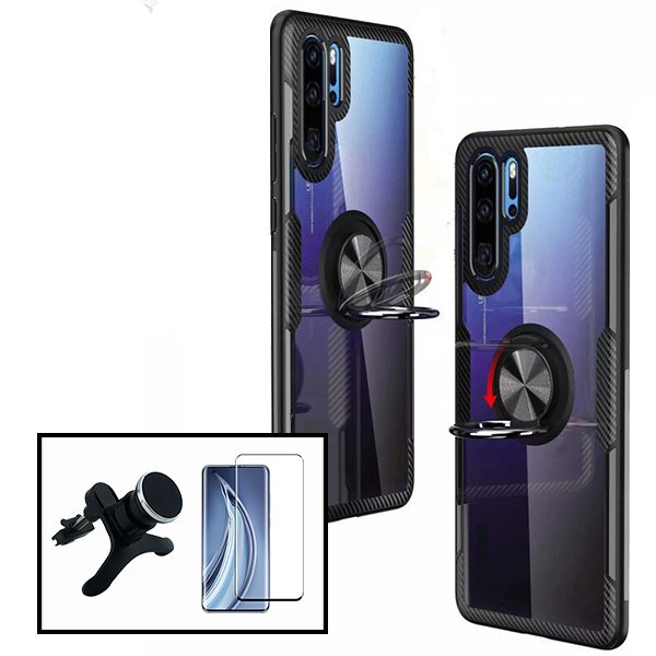 Kit Capa 3x1 Clear Armor + Vidro Premium Full Cover + Suporte Magnético de Carro Reforçado para Xiaomi Poco M2 Pro