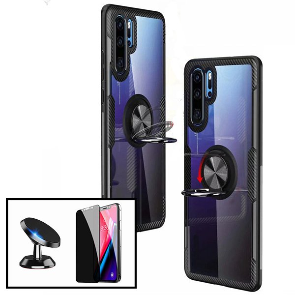 Kit Película 5D Anti-Spy + Capa 3x1 Clear Armor + Suporte Magnético de Carro para Apple iPhone 11 Pro Max