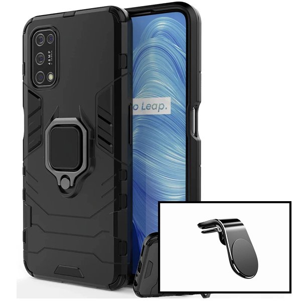 Kit Suporte Magnético L Safe Driving Carro + Capa Military Defender para Realme V5 5G