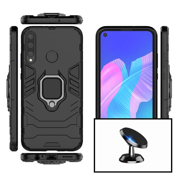 Kit Suporte Magnético de Carro + Capa 3X1 Military Defender para Huawei Y7p