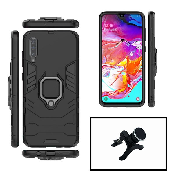 Kit Suporte Magnético de Carro Reforçado + Capa 3X1 Military Defender para Huawei P Smart Pro 2019