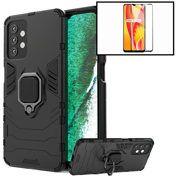 Kit Vidro Premium Full Cover + Capa 3X1 Military Defender para Samsung Galaxy A52s 5G