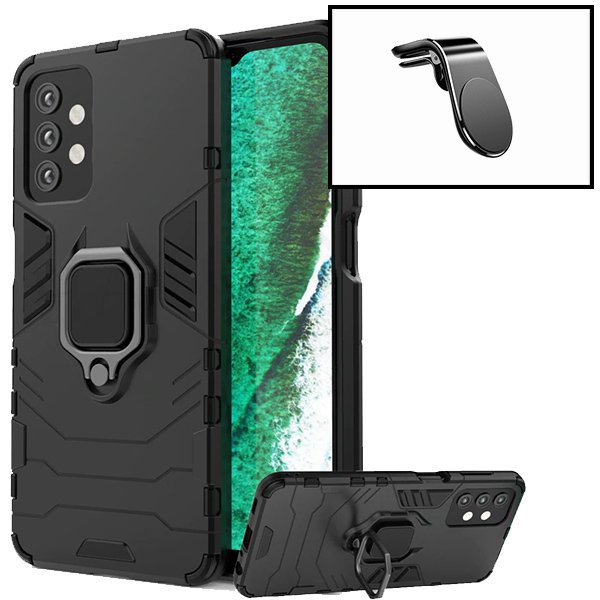 Kit Suporte Magnético L Safe Driving Carro + Capa Military Defender para Samsung Galaxy A52