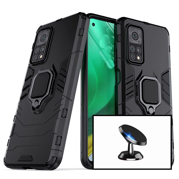 Kit Suporte Magnético de Carro + Capa 3X1 Military Defender para Xiaomi Mi 10T 5G