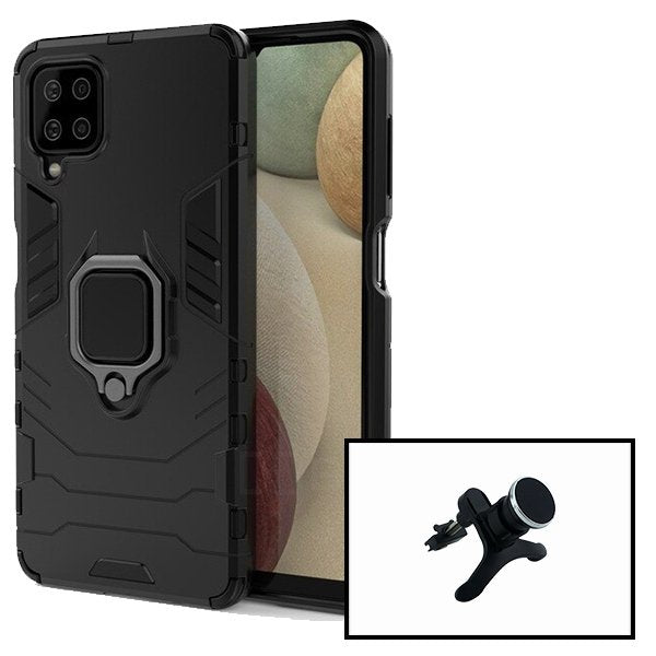 Kit Suporte Magnético de Carro Reforçado + Capa Military Defender para Samsung Galaxy A12 Nacho
