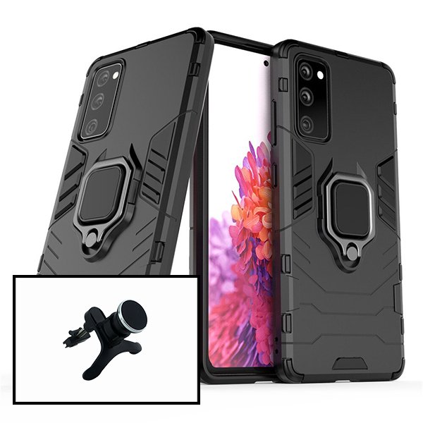 Kit Suporte Magnético de Carro Reforçado + Capa Military Defender para Samsung Galaxy S21+ 5G