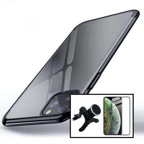 Kit Vidro Premium Full Cover + Capa SlimArmor + Suporte Magnético de Carro Reforçado para Apple iPhone 13 Pro Max - Preto