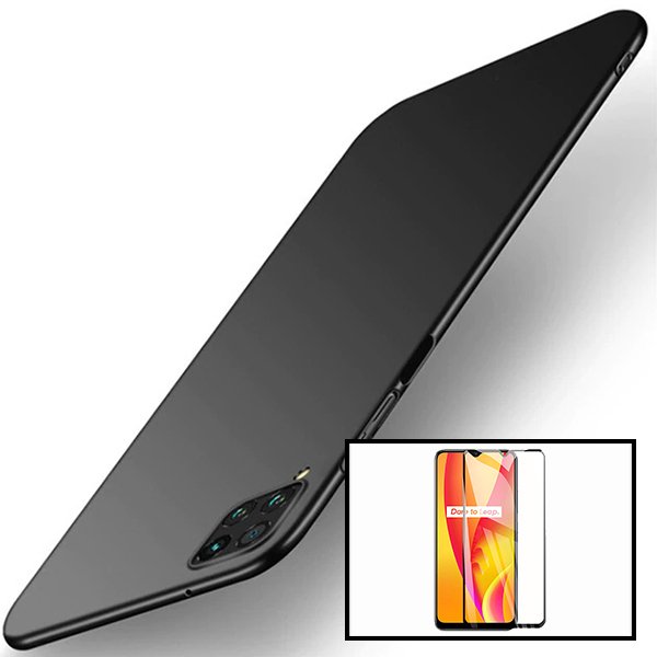 Kit Vidro Premium Full Cover + Capa SlimShield para Samsung Galaxy M12 - Preto