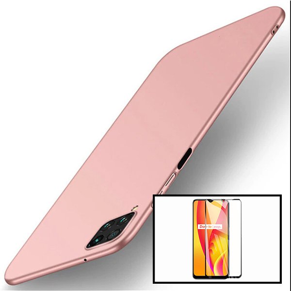 Kit Vidro Premium Full Cover + Capa SlimShield para Samsung Galaxy M12 - Rosa