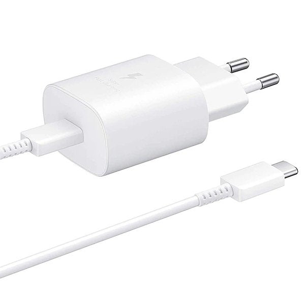 Kit Base Carregador Type C FastCharge 45W + Cabo Carga Type C to Type C FastCharger Branco para Samsung Galaxy M32 5G
