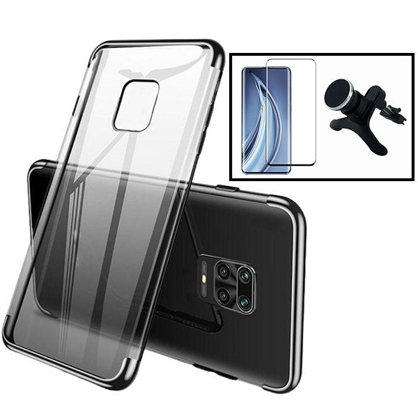 Kit Vidro Premium Full Cover + Capa SlimArmor + Suporte Magnético de Carro Reforçado para Xiaomi Redmi K30 Ultra - Preto