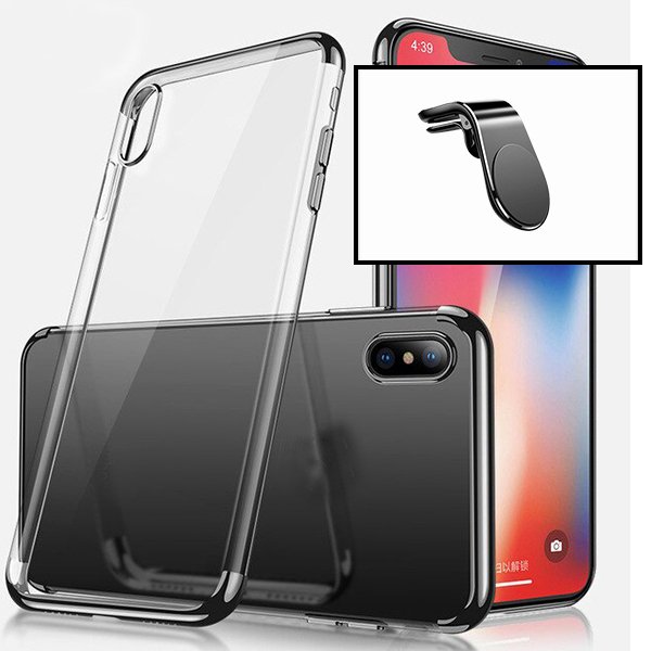 Kit Suporte Magnético L Safe Driving Carro + Capa SlimArmor para Xiaomi Mi 10 Lite Zoom - Preto