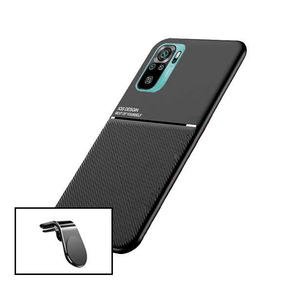 Kit Capa Magnetic Lux + Suporte Magnético L Safe Driving para Xiaomi Redmi Note 10