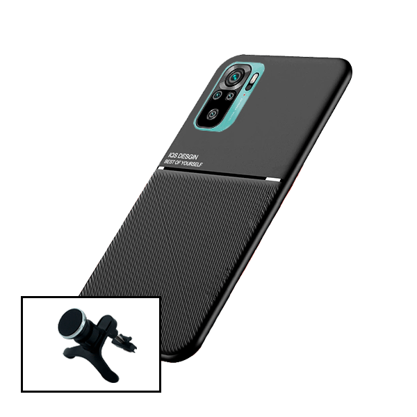 Kit Capa Magnetic Lux + Suporte Magnético de Carro Reforçado para Xiaomi Redmi Note 10