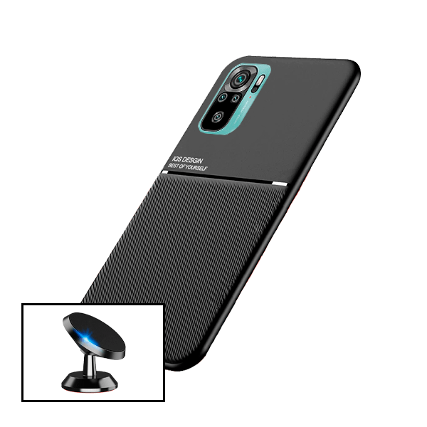 Kit Capa Magnetic Lux + Suporte Magnético de Carro para Xiaomi Redmi Note 10