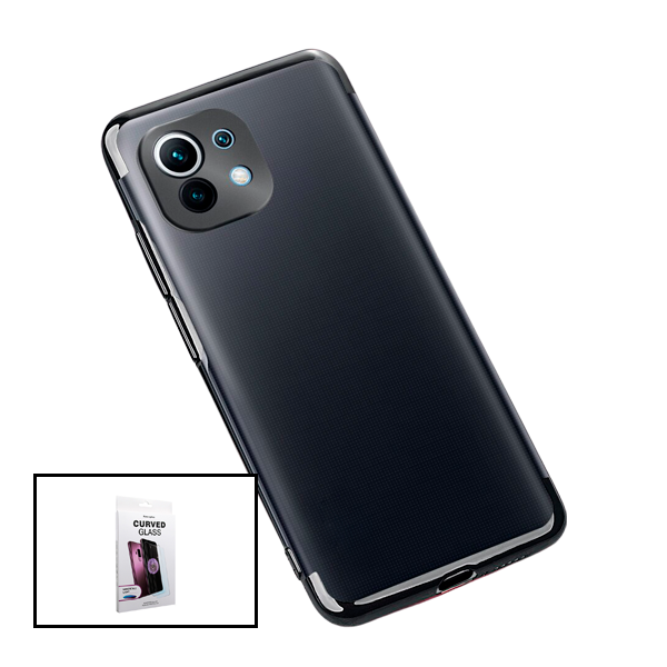 Kit Película de Vidro Nano Curved UV + Capa SlimArmor para Xiaomi Mi 11 - Preto