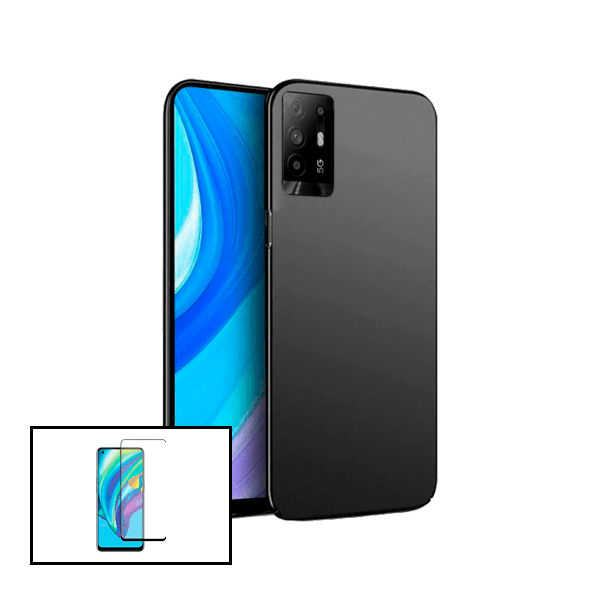 Kit Vidro Premium Full Cover + Capa SlimShield para Oppo F19 Pro+ 5G - Preto