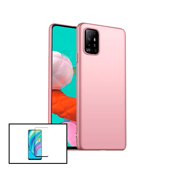 Kit Vidro Premium Full Cover + Capa SlimShield para Oppo F19 Pro+ 5G - Rosa