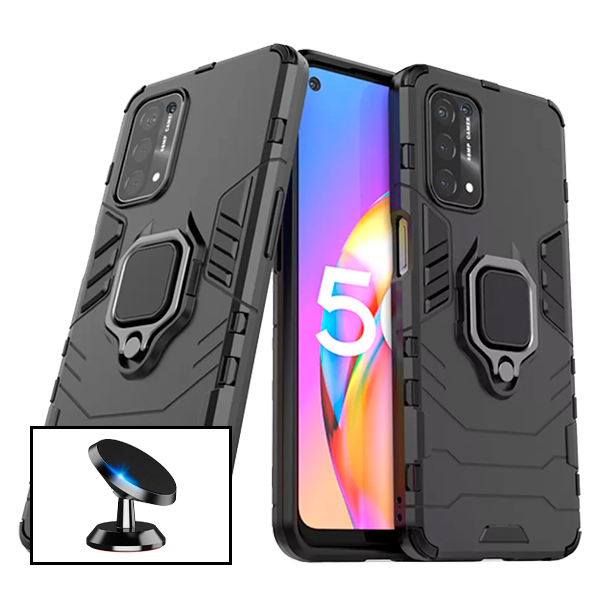 Kit Suporte Magnético de Carro + Capa 3X1 Military Defender para Oppo A54 5G