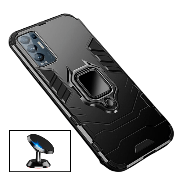 Kit Suporte Magnético de Carro + Capa 3X1 Military Defender para Oppo Reno5 Pro+ 5G