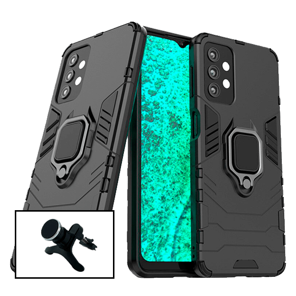 Kit Suporte Magnético de Carro Reforçado + Capa 3X1 Military Defender para Samsung Galaxy A52
