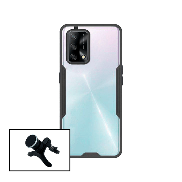 Kit Suporte Magnético de Carro Reforçado + capa case 3X1 Clear Armor para Oppo A93 5G