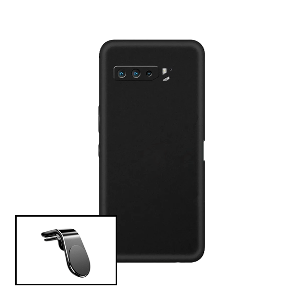 Kit Suporte Magnético L Safe Driving Carro + Capa Silicone Líquido para Asus ROG Phone 5 Ultimate