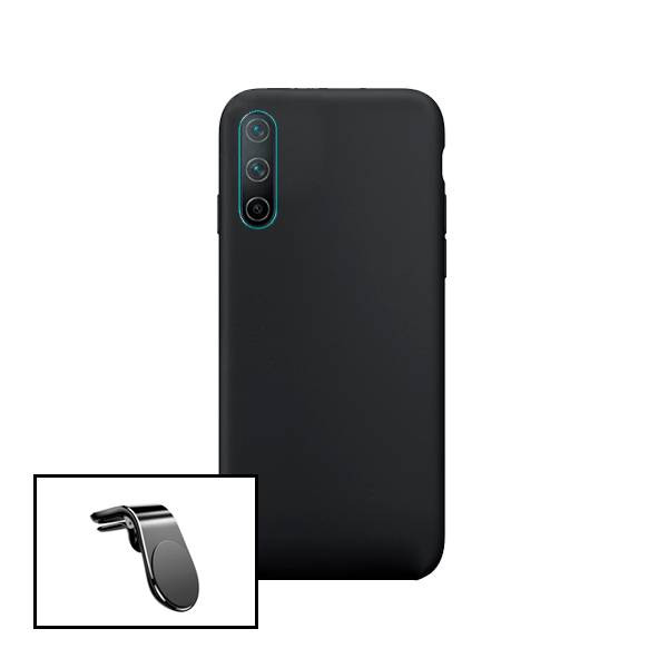 Kit Suporte Magnético L Safe Driving Carro + Capa Silicone Líquido para OnePlus Nord CE 5G