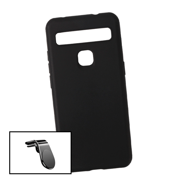 Kit Suporte Magnético L Safe Driving Carro + Capa Silicone Líquido para TCL 10L