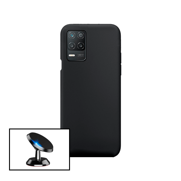 Kit Suporte Magnético de Carro + Capa Silicone Líquido para Realme Narzo 30 5G