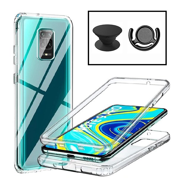 Kit Capa 3x1 360° Impact Protection + 1 GripHolder + 1 Suporte GripHolder Preto para Xiaomi Redmi Note 9
