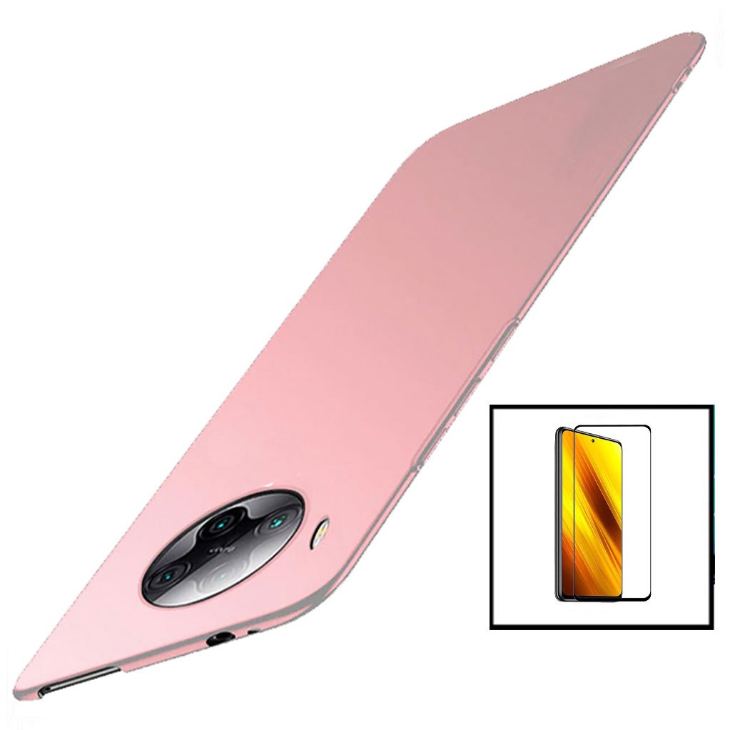 Kit Vidro Premium Full Cover + Capa SlimShield para Xiaomi Mi 10T Lite - Rosa