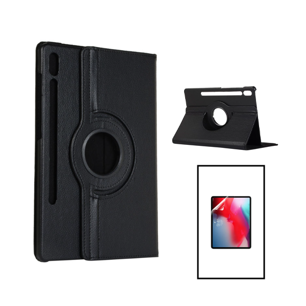 Kit Capa 360 Rotation Anti-Impact Protection + Película Hydrogel Full Cover Frente para Lenovo P11 Pro 2ª Gen - Preto