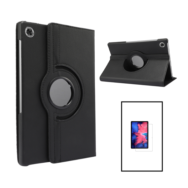 Kit Capa 360 Rotation Anti-Impact Protection + Vidro Premium Full Cover para Lenovo Tab M10 (Gen 3) - Preto