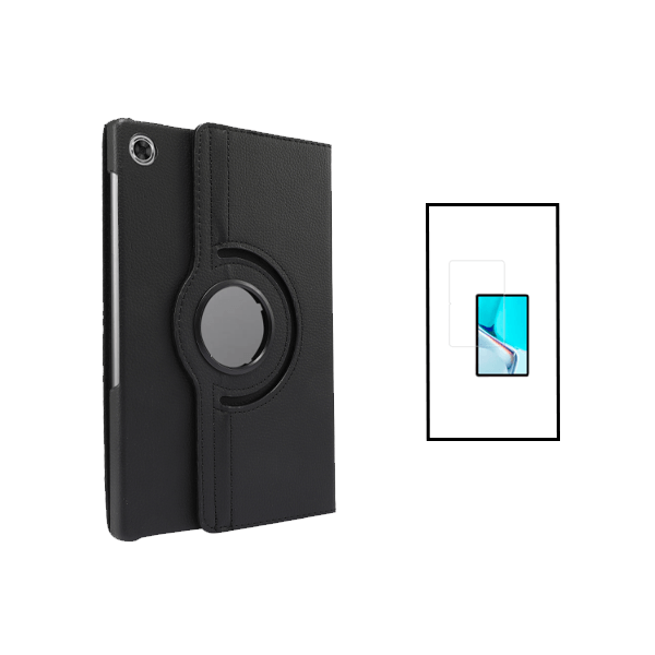 Kit Capa 360 Rotation Anti-Impact Protection + Vidro Premium Full Cover para Lenovo Tab M10 Plus (Gen 3) 10.6 - Preto