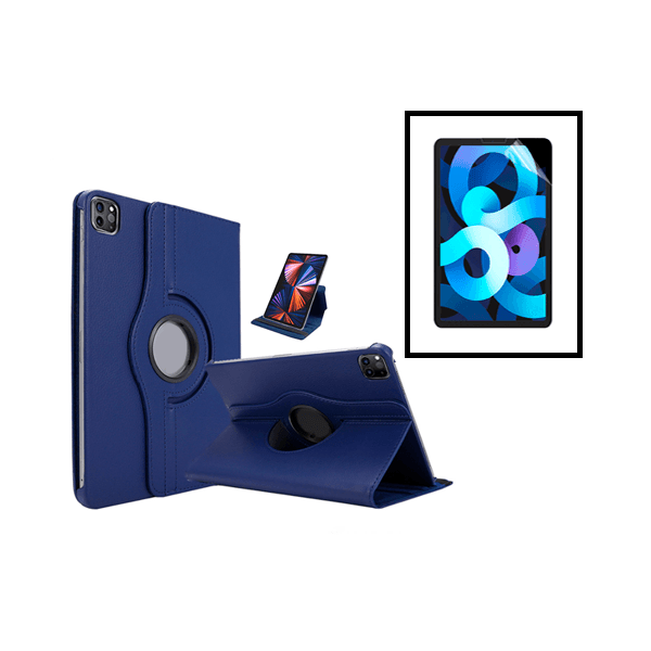 Kit Capa 360 Rotation Anti-Impact Protection + Película Hydrogel Full Cover Frente para Apple iPad Pro 12.9 (2020) - Azul