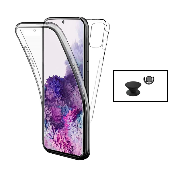 Kit Capa 3x1 360° Impact Protection + 1 GripHolder + 1 Suporte GripHolder Preto para Samsung Galaxy Note 10 Lite - Transparente/Preto