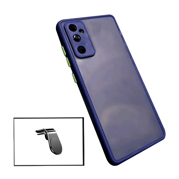 Kit Capa Anti Choque Camera Protection + Suporte Magnético L Safe Driving Carro para Samsung Galaxy A13 - Azul