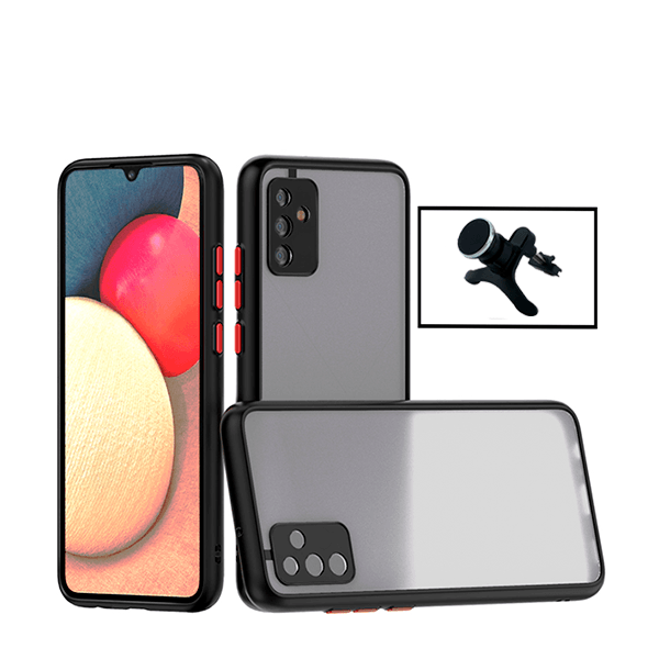 Kit Capa Anti Choque Camera Protection + Suporte Magnético Reforçado de Carro para Samsung Galaxy A13 - Preto