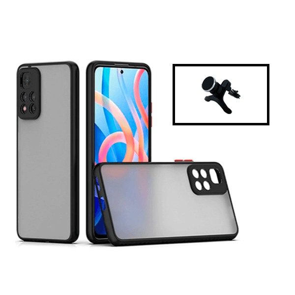 Kit Capa Anti Choque Camera Protection + Suporte Magnético Reforçado de Carro para Xiaomi 11i - Preto