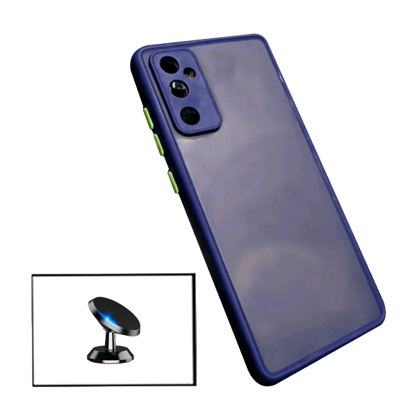 Kit Capa Anti Choque Camera Protection + Suporte Magnético de Carro para Samsung Galaxy A13 - Azul