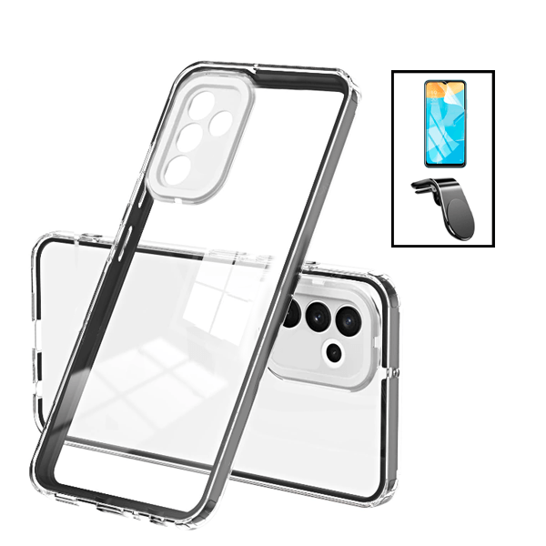 Kit Capa Doble Airbag Anti-Drop Camera Protection + Pelicula Hydrogel + Suporte L Safe Driving para Samsung Galaxy A13 5G - Transparente