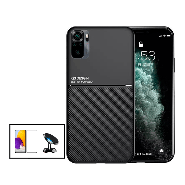 Kit Capa Magnetic Lux + 5D Full Cover + Suporte Magnético de Carro para Xiaomi Redmi 10