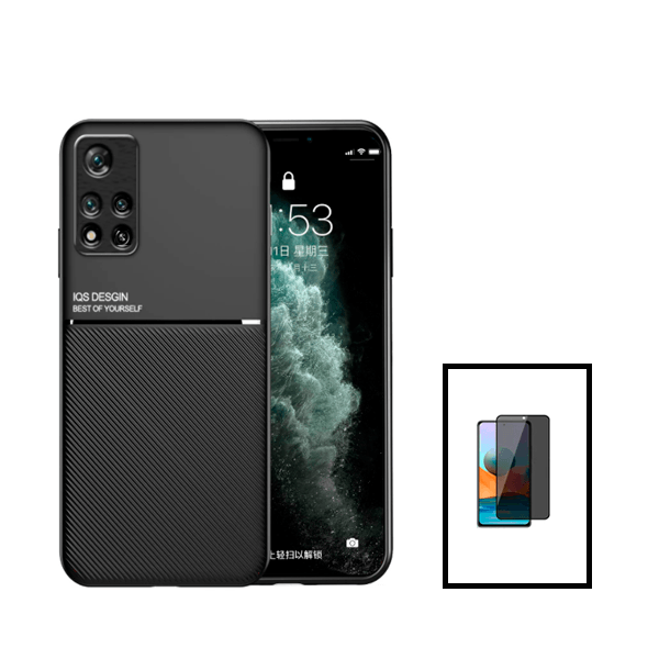 Kit Capa Magnetic Lux + Anti-Spy 5D Full Cover para Xiaomi 11i - Preto